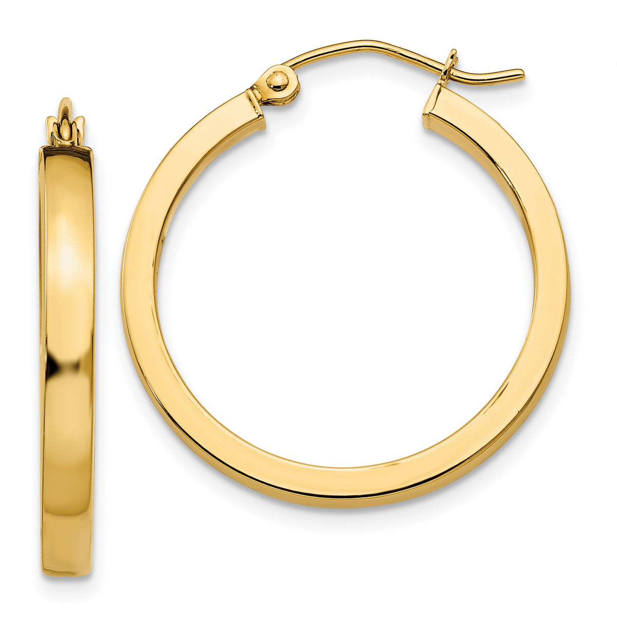 14k 2x3mm Square Tube Hoops-TL415