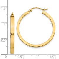 14k 2x3mm Square Tube Hoops-TL416