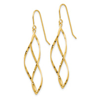 14K Twisted Dangle Earrings-TL428