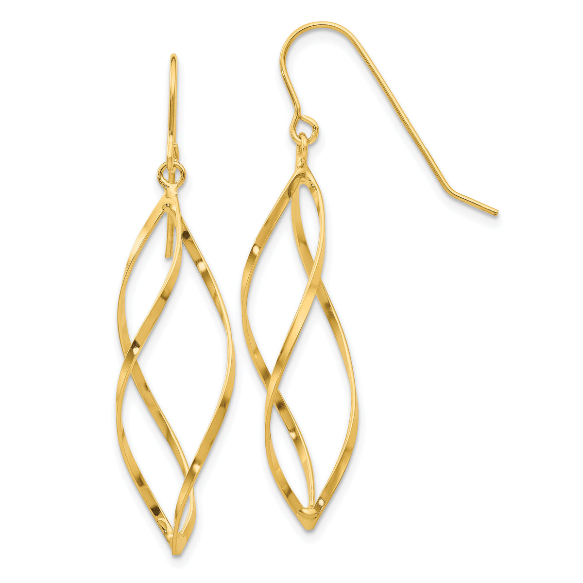 14K Twisted Dangle Earrings-TL428