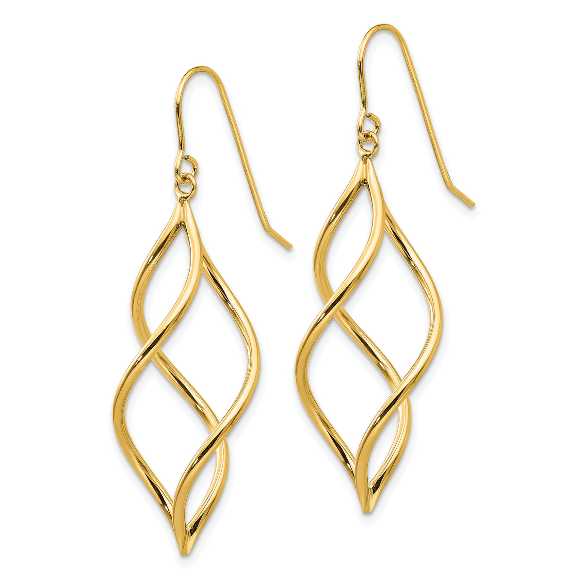 14K Twisted Dangle Earrings-TL431
