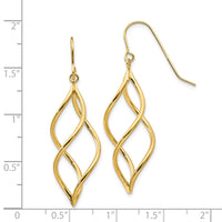 14K Twisted Dangle Earrings-TL431