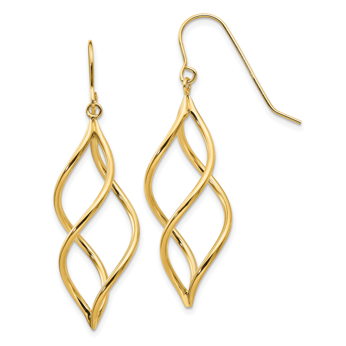 14K Twisted Dangle Earrings-TL431