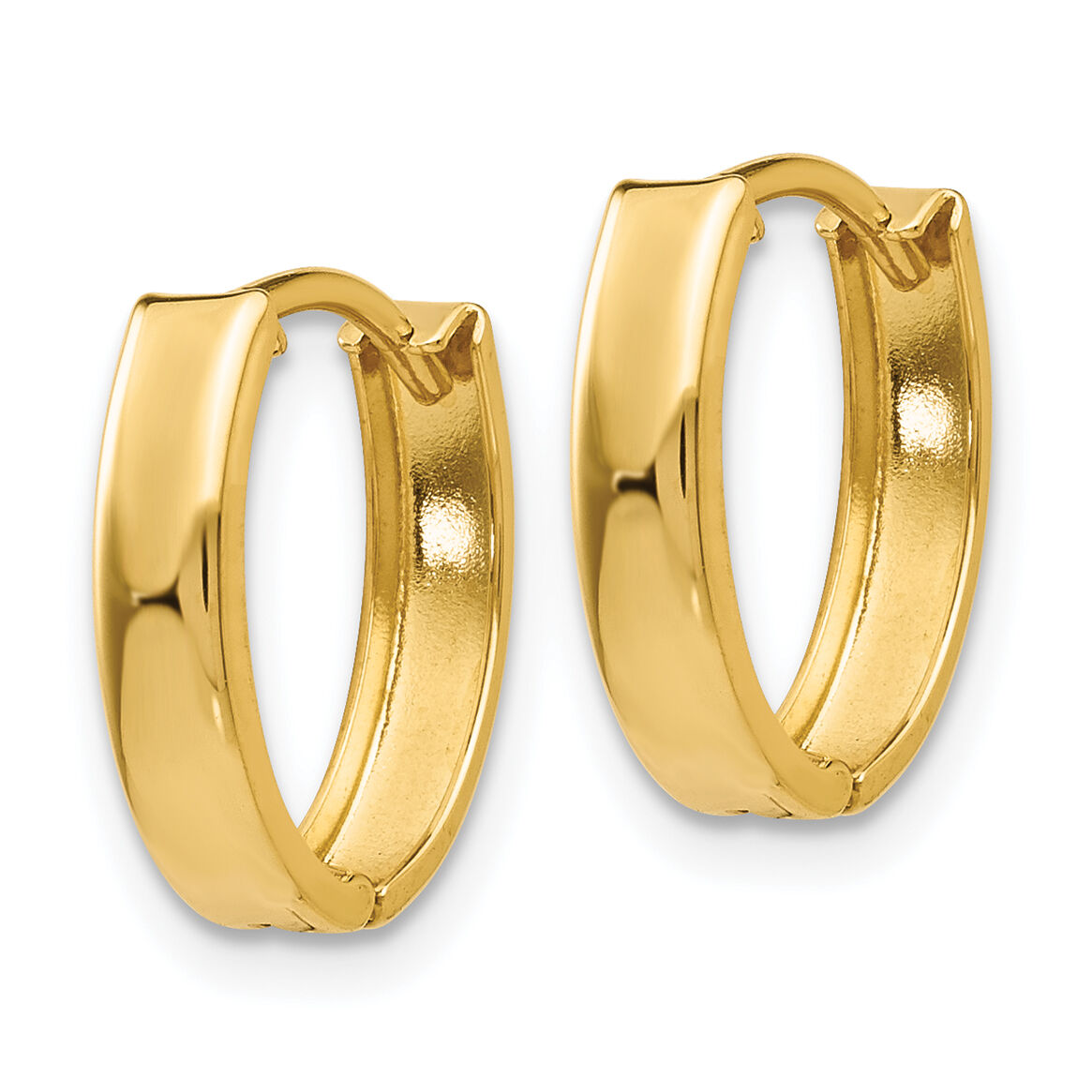 14k Polished Hinged Hoop Earrings-TL559
