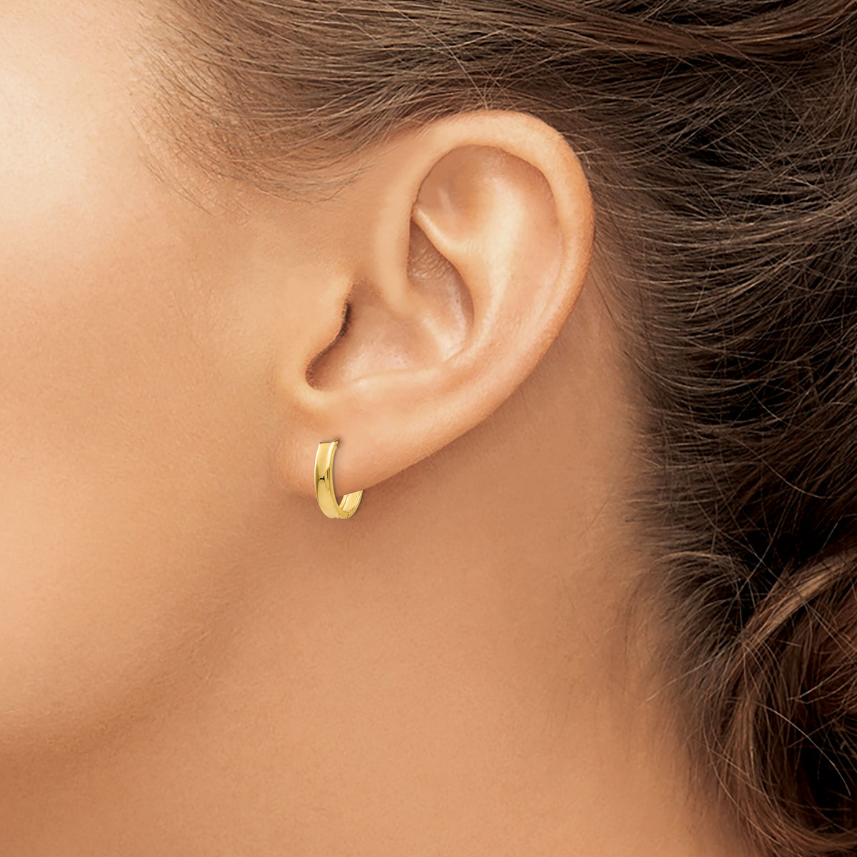 14k Polished Hinged Hoop Earrings-TL559