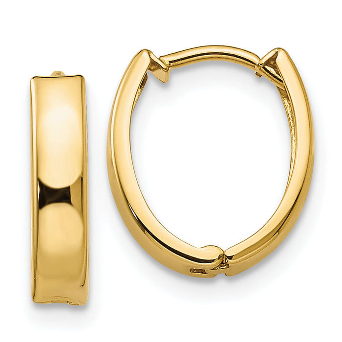 14k Polished Hinged Hoop Earrings-TL559