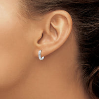 14k White Gold Polished Hinged Hoop Earrings-TL560