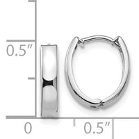 14k White Gold Polished Hinged Hoop Earrings-TL560