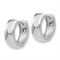 14k White Gold Polished Hinged Hoop Earrings-TL564