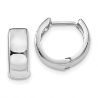 14k White Gold Polished Hinged Hoop Earrings-TL564