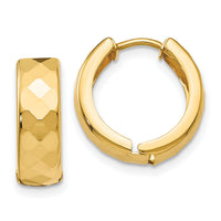 14k Textured Hinged Hoop Earrings-TL574