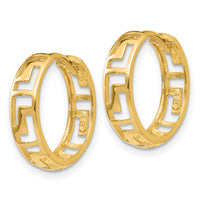 14k Greek Key Hinged Hoop Earrings-TL583