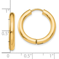 14k Polished Hinged Hoop Earrings-TL616