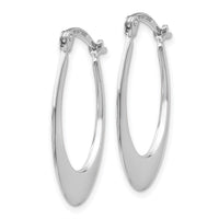 14k White Gold Polished Hoop Earrings-TL667