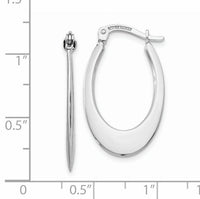 14k White Gold Polished Hoop Earrings-TL667