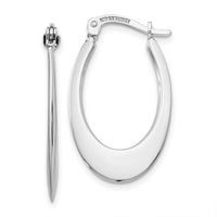 14k White Gold Polished Hoop Earrings-TL667
