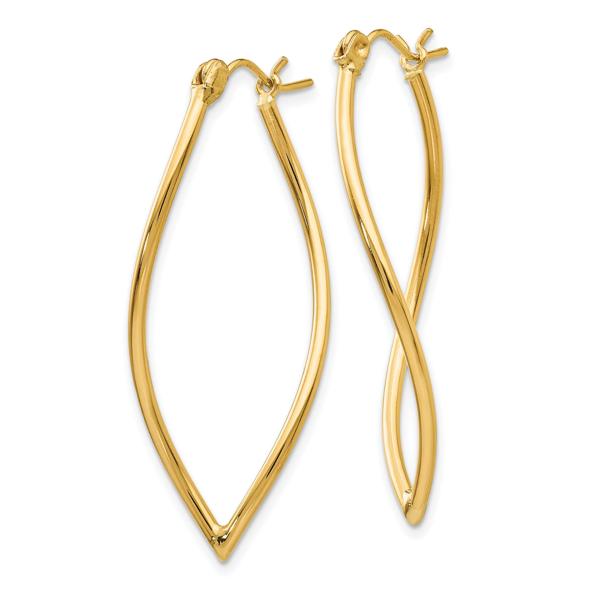 14k Polished Fancy Hoop Earrings-TL672