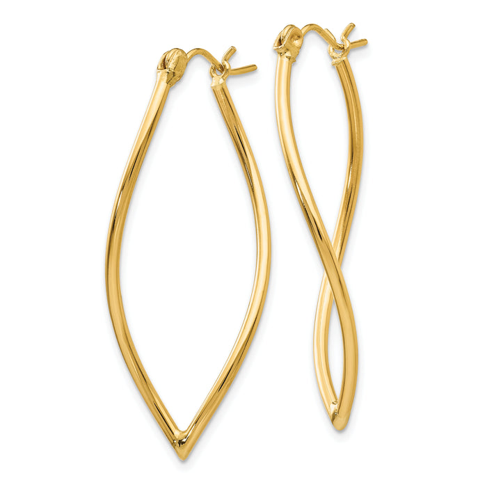14k Polished Fancy Hoop Earrings-TL672