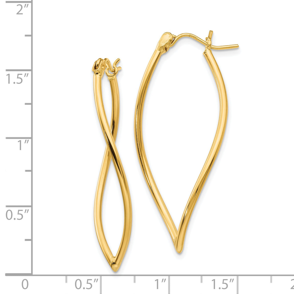 14k Polished Fancy Hoop Earrings-TL672