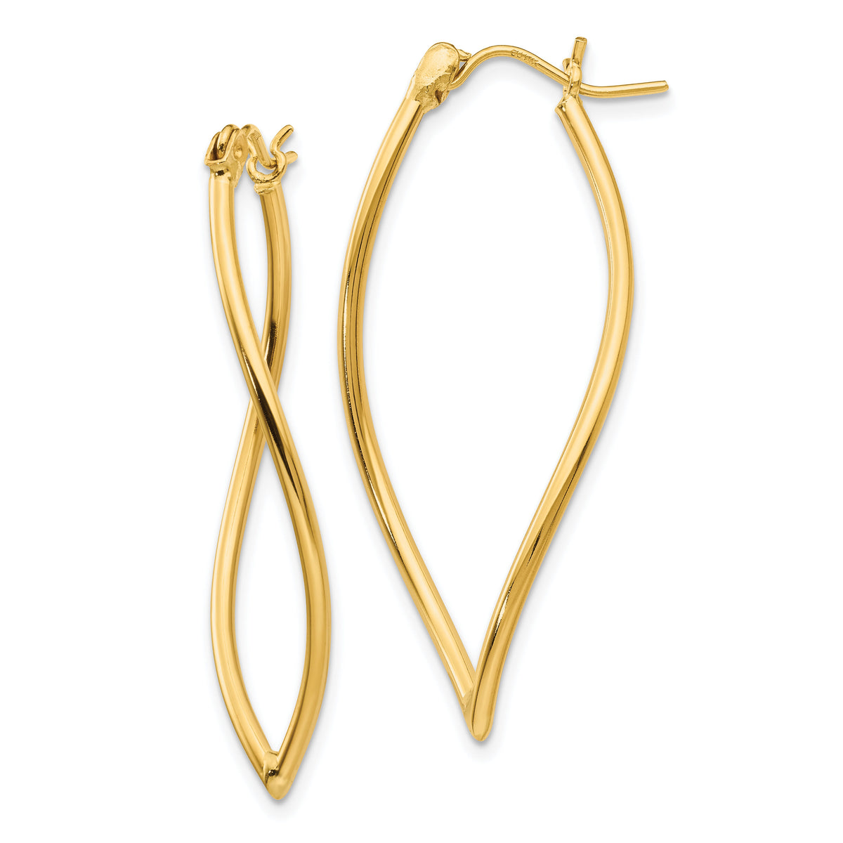 14k Polished Fancy Hoop Earrings-TL672