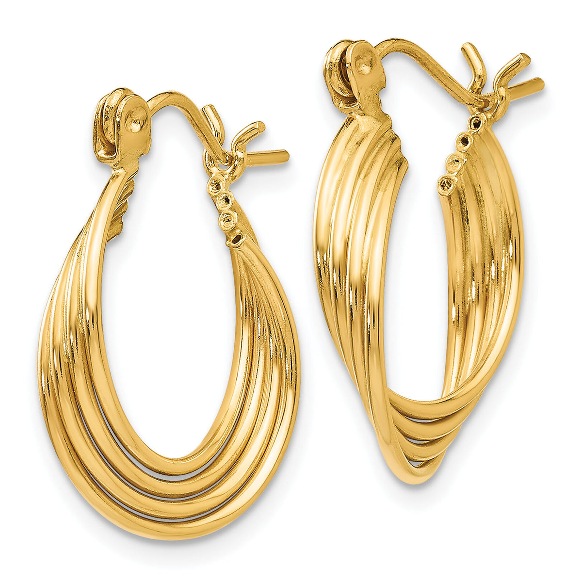 14k Polished Circles Hoop Earrings-TL680