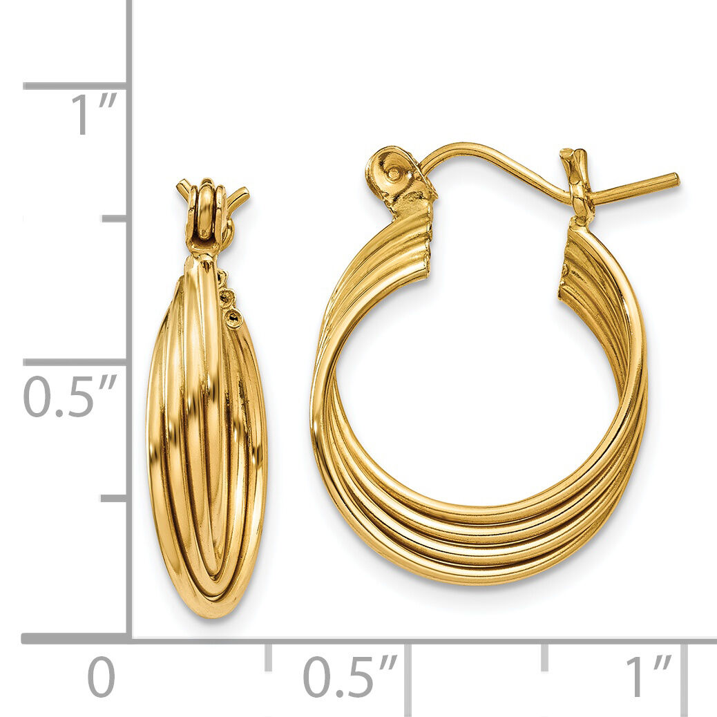 14k Polished Circles Hoop Earrings-TL680