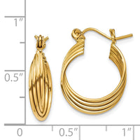 14k Polished Circles Hoop Earrings-TL680