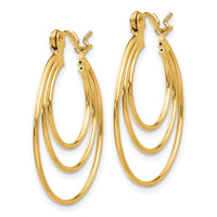 14k Polished Circles Hoop Earrings-TL687