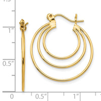 14k Polished Circles Hoop Earrings-TL687
