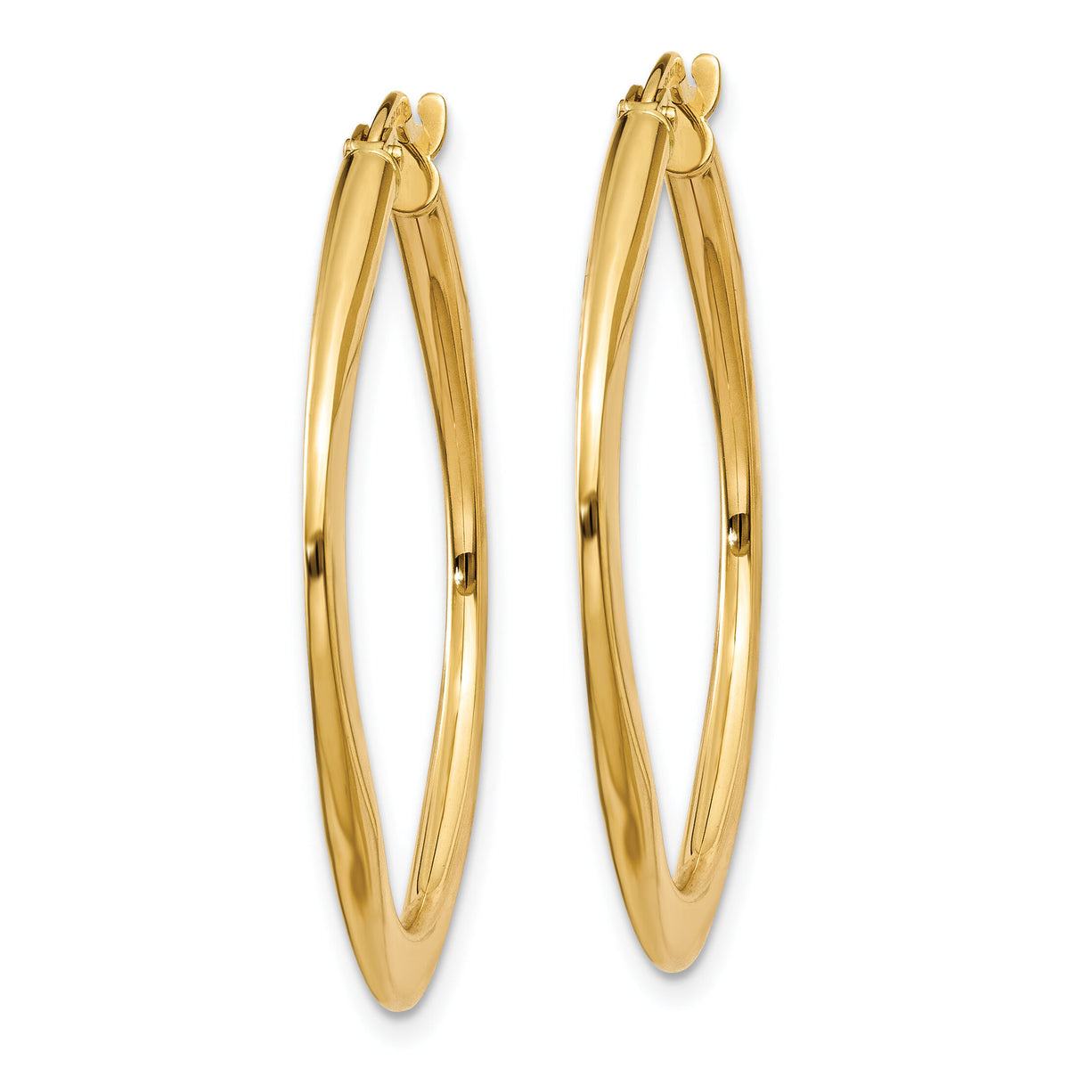 14k Tapered Square Hoop Earrings-TL689