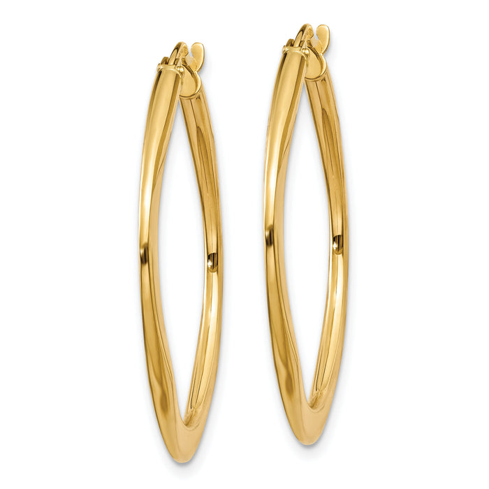 14k Tapered Square Hoop Earrings-TL689
