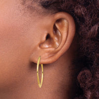 14k Tapered Square Hoop Earrings-TL689