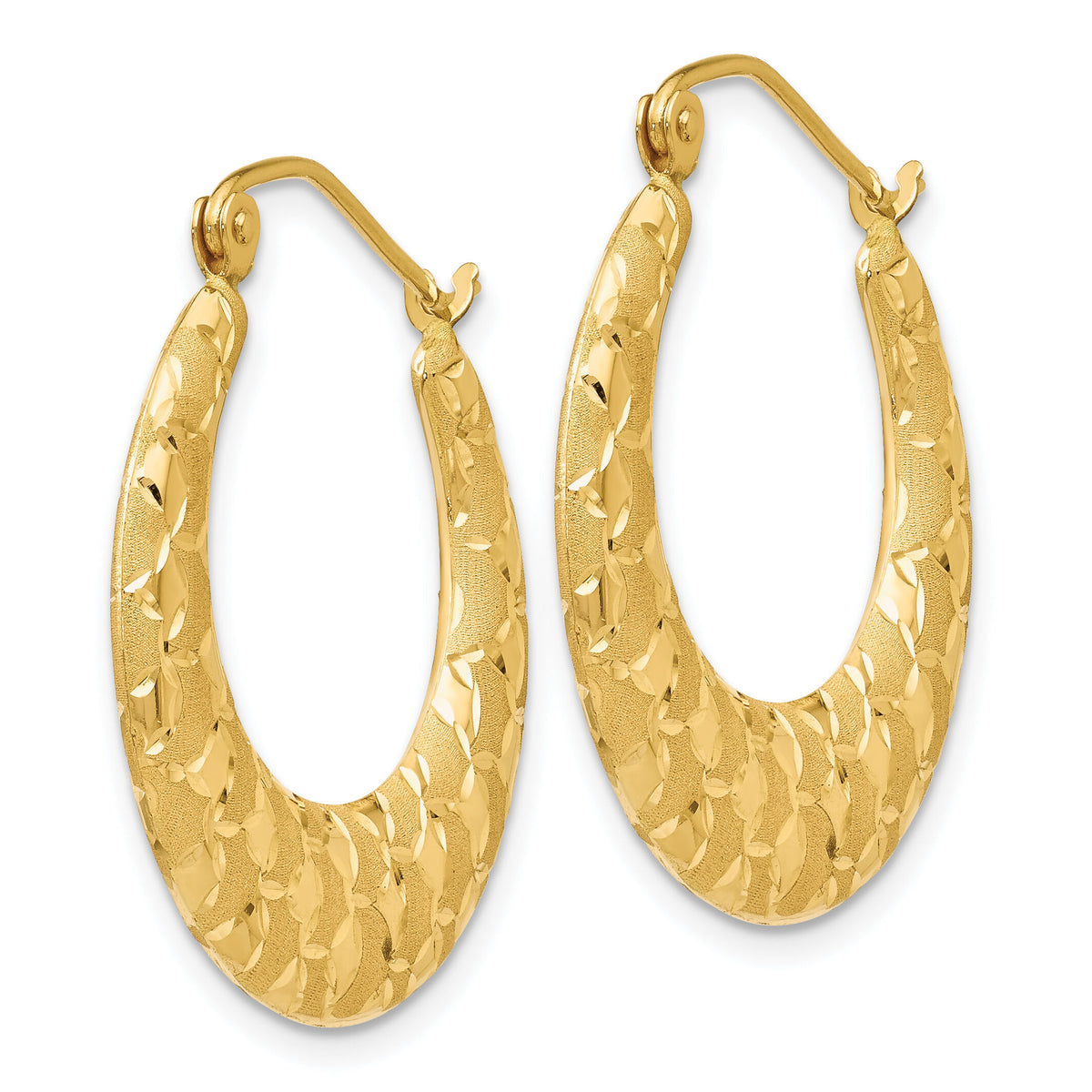 14K Laser Cut Patterned Hoop Earrings-TL696