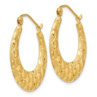 14K Laser Cut Patterned Hoop Earrings-TL696