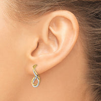 14k Two-tone Twisted Hoop Earrings-TL704