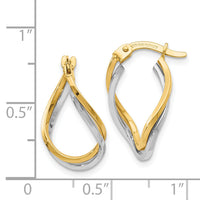 14k Two-tone Twisted Hoop Earrings-TL704