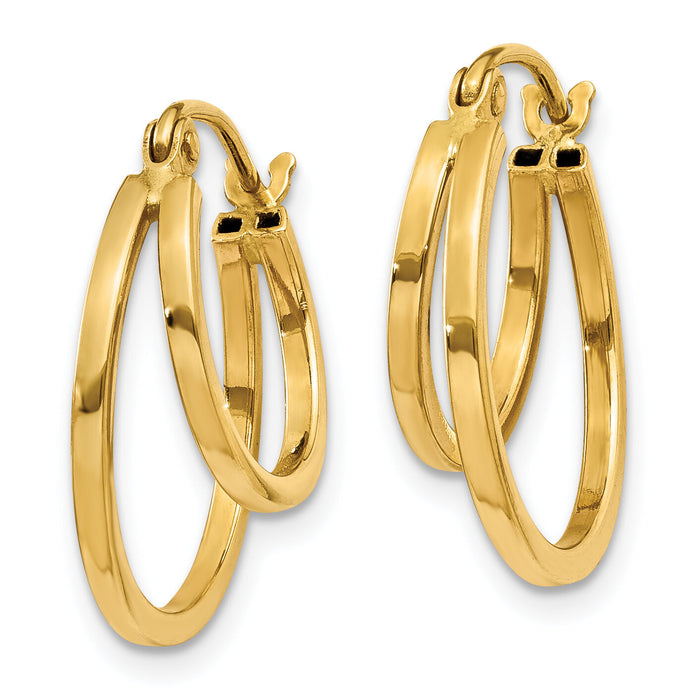 14K Double Hoop Earrings-TL707