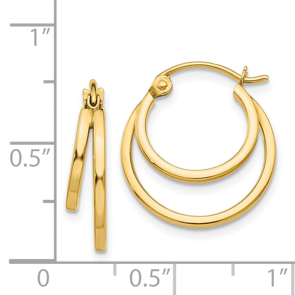 14K Double Hoop Earrings-TL707