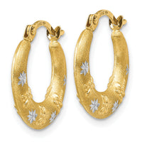 14K & Rhodium Hoop Earrings-TL732