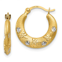 14K & Rhodium Hoop Earrings-TL732