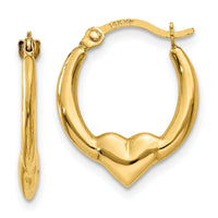 14K Heart Hoop Earrings-TL733