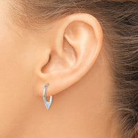 14k White Gold Heart Hoop Earrings-TL733W