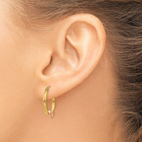 14K Yellow & Rose Gold Heart D/C Hoop Earrings-TL738