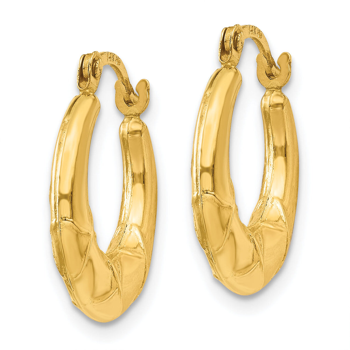14K Hollow X Hoop Earrings-TL754