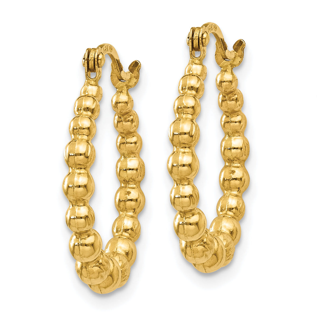 14K Beaded Hoop Earrings-TL757