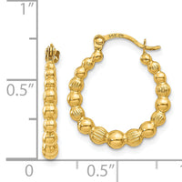 14K Beaded Hoop Earrings-TL757
