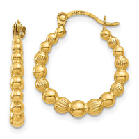 14K Beaded Hoop Earrings-TL757