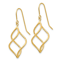 14k Polished Short Twisted Dangle Earrings-TL830