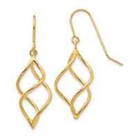 14k Polished Short Twisted Dangle Earrings-TL830