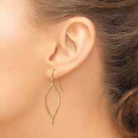 14k Polished Twisted Oblong Dangle Earrings-TL836